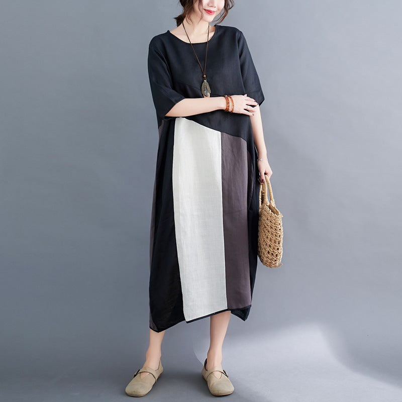 Casual Linen Plus Sizes Summer Women Cozy Dresses-Dresses-The Same as picture-L-Free Shipping Leatheretro