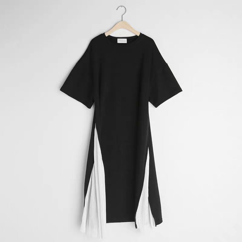 Summer Cotton Casual Women Midi Dresses-Dresses-Black-S 40-50kg-Free Shipping Leatheretro