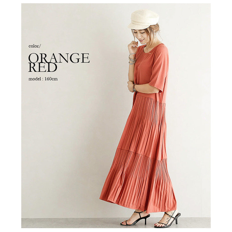 Fashion Casual Summer Long Cozy Dresses-Dresses-Orange-One Size-Free Shipping Leatheretro