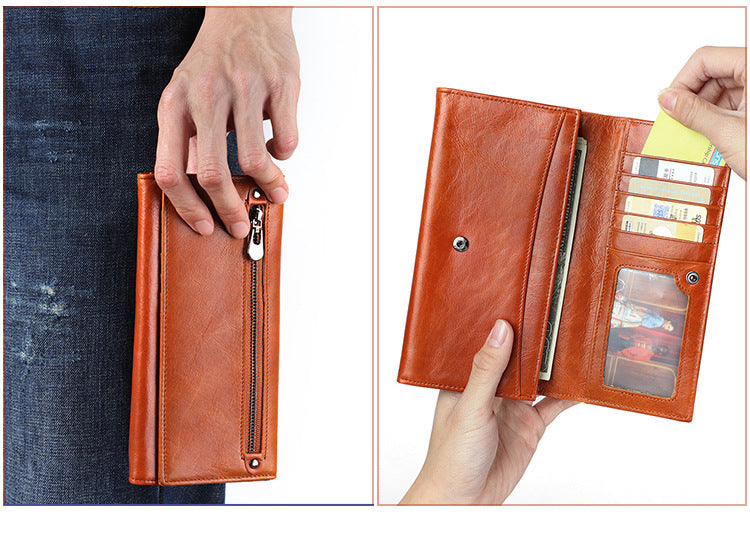 Women Fashion Multi Functional Leather Wallet 9366-Leather Wallet-Green-Free Shipping Leatheretro