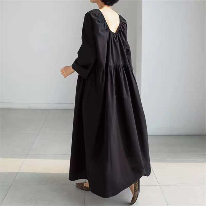 Casual Backless Long Cozy Dresses-Ivory-S-Free Shipping Leatheretro