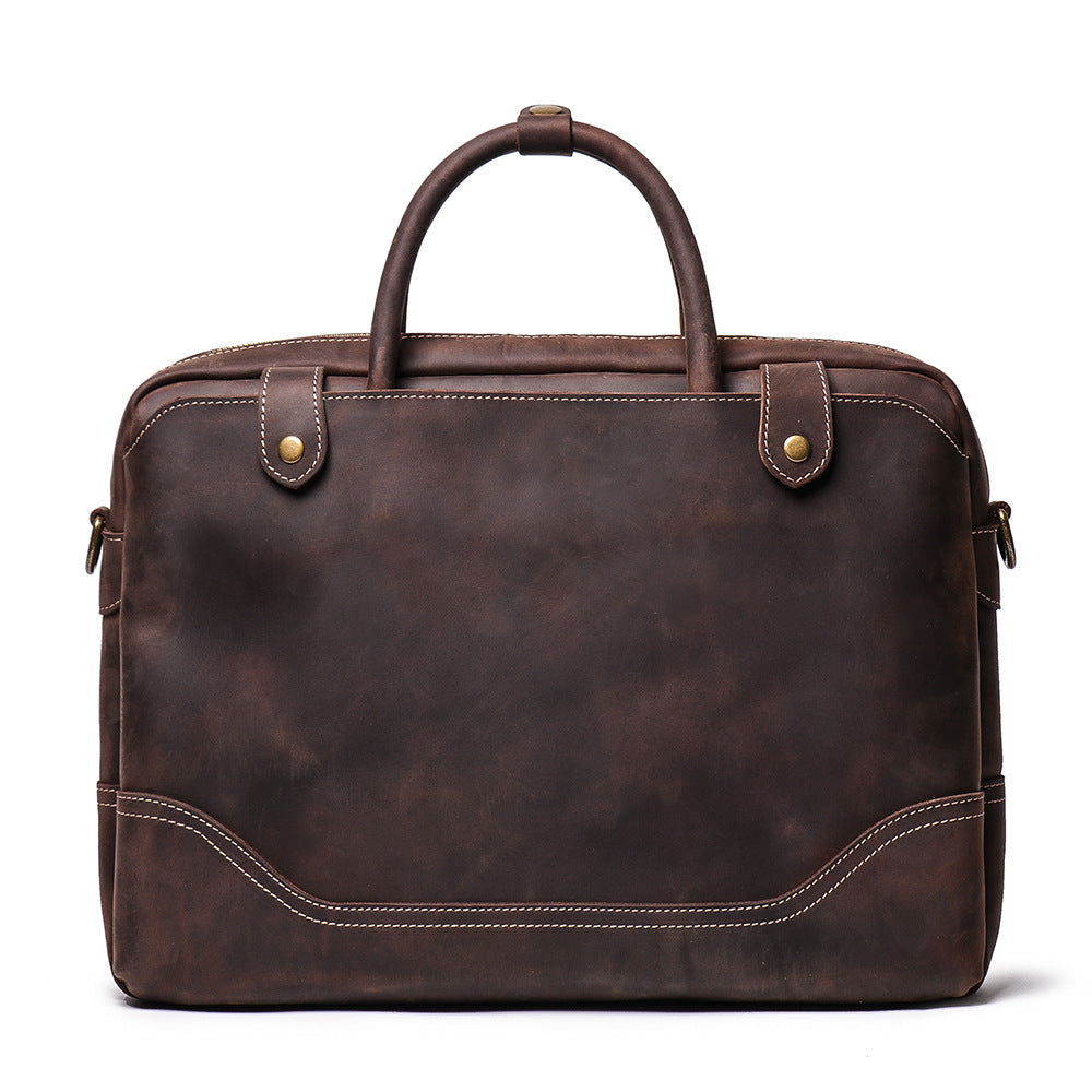 New Genuine Leather Vintage Laptop Bag L9078-Leather Briefcase-Coffee-Free Shipping Leatheretro