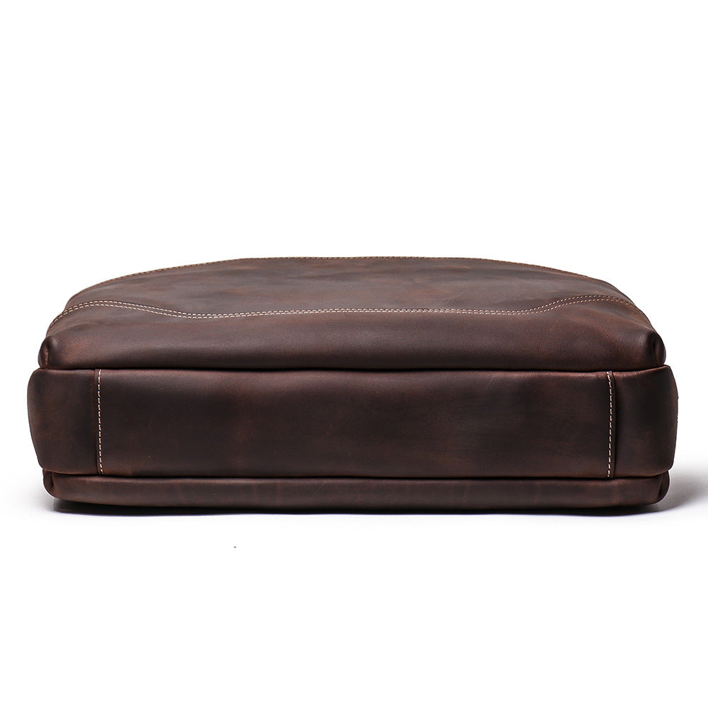 New Genuine Leather Vintage Laptop Bag L9078-Leather Briefcase-Black-Free Shipping Leatheretro