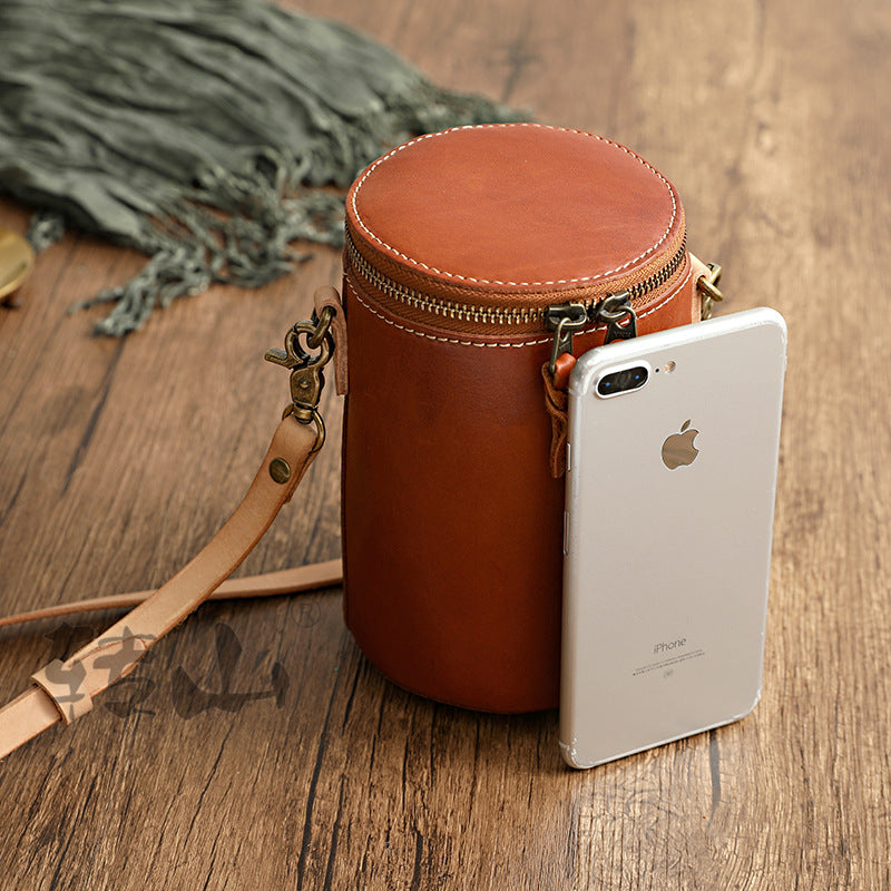 Personality Women Veg Tanned Shoulder Bucket Bag 1011-Leather Bags for Women-Yellow-Free Shipping Leatheretro