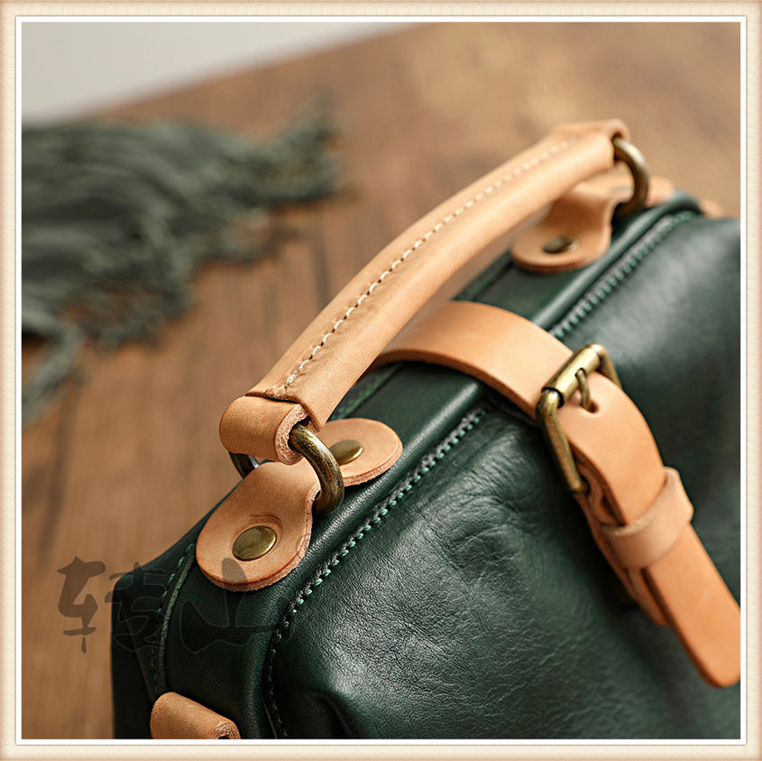 Cowhide Veg Tanned Leather Tote Handabags for Women 1075-Leather Bags for Women-Yellow-Free Shipping Leatheretro