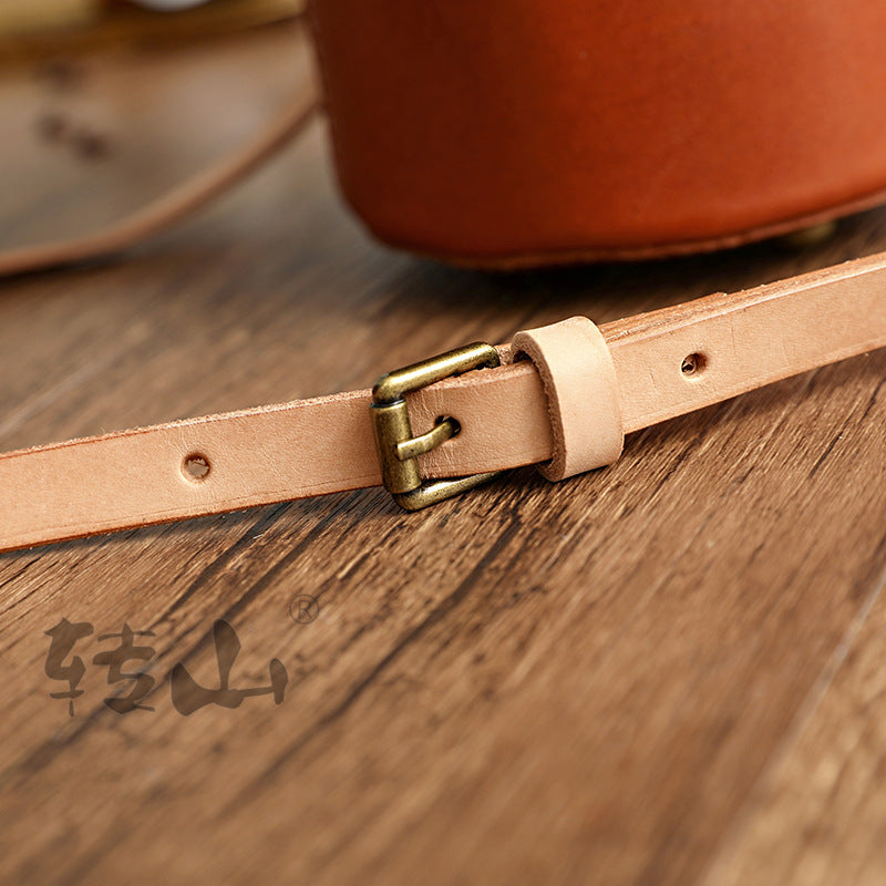 Personality Women Veg Tanned Shoulder Bucket Bag 1011-Leather Bags for Women-Yellow-Free Shipping Leatheretro