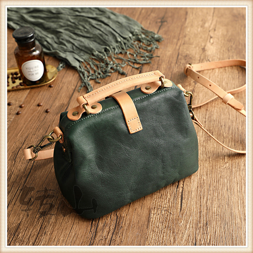 Cowhide Veg Tanned Leather Tote Handabags for Women 1075-Leather Bags for Women-Yellow-Free Shipping Leatheretro