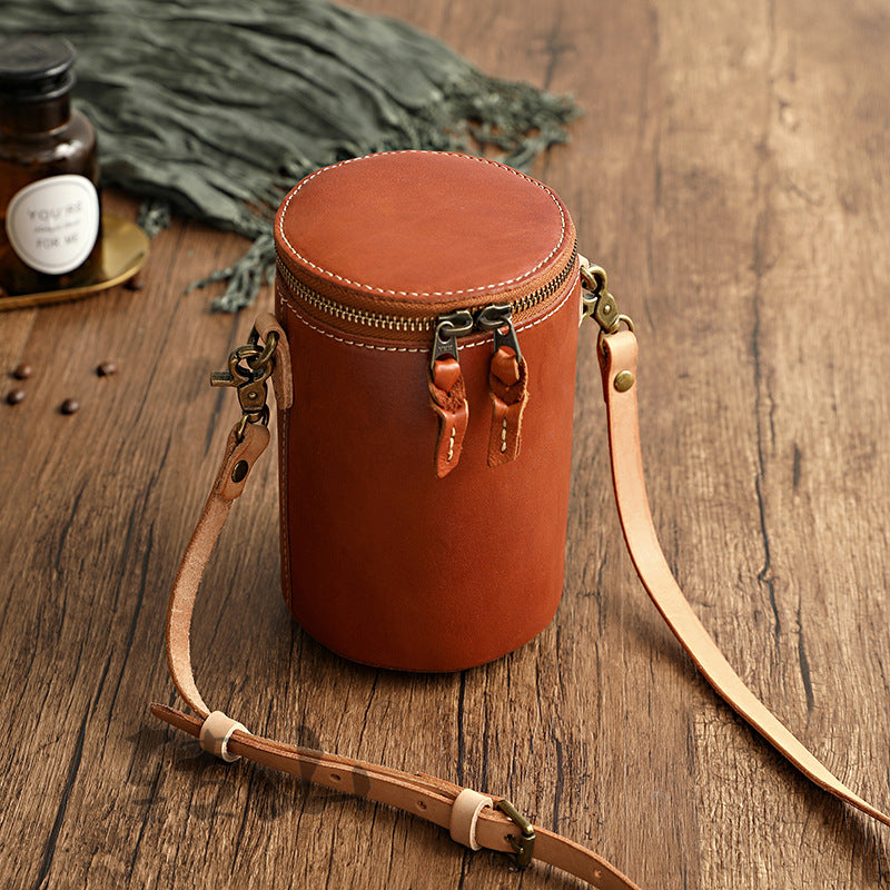 Personality Women Veg Tanned Shoulder Bucket Bag 1011-Leather Bags for Women-Yellow-Free Shipping Leatheretro