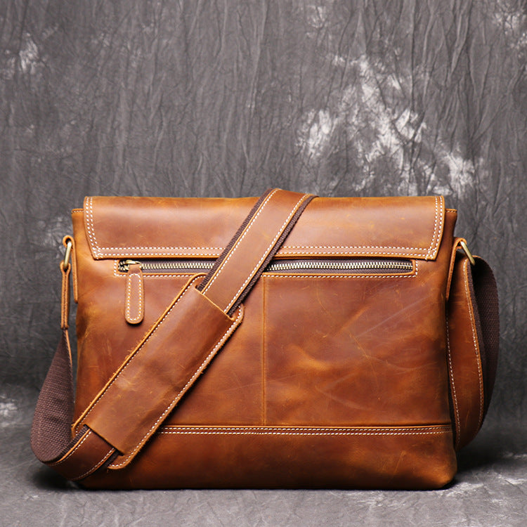 Vintage Crazy Horse Men Leather Bags L1002-Leather bags for men-Brown-Free Shipping Leatheretro