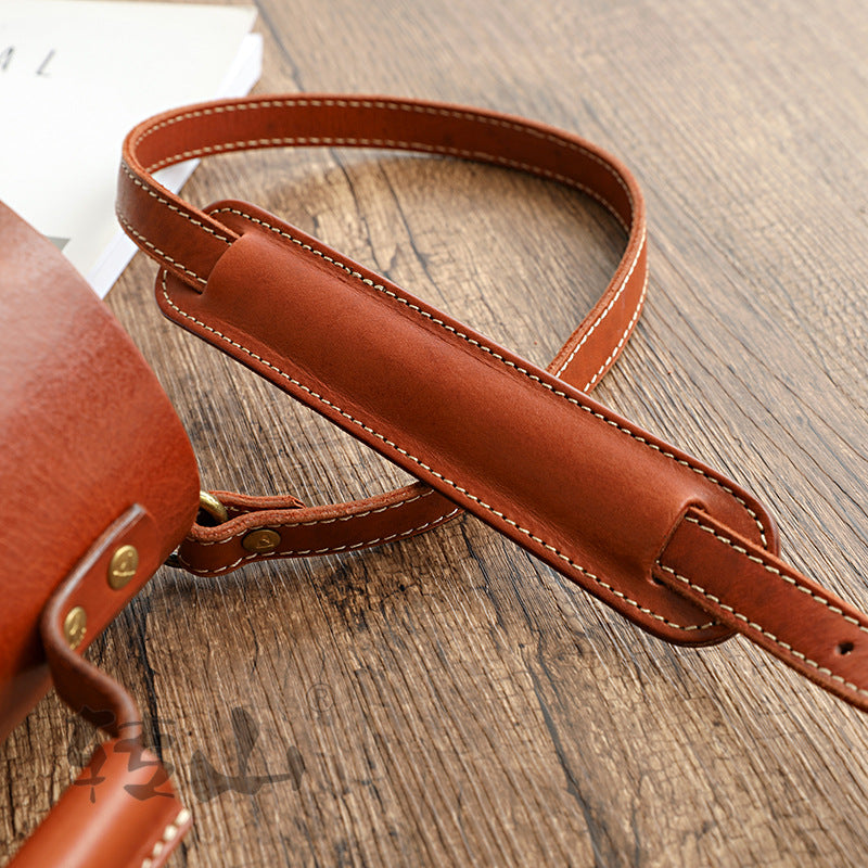 Handmade Vegetable Tanned Cambridge Leather Satchel 2025-Leather Women Bags-Red-Free Shipping Leatheretro