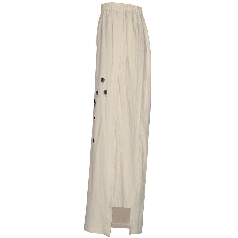 Leisure Linen Pipe Loose Pants-Women Bottoms-Khaki-S-Free Shipping Leatheretro