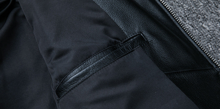 Designed Motorcycle Cowhide Leather Jackets for Men-Coats & Jackets-Black-S-Free Shipping Leatheretro