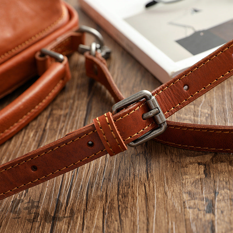 Handmade Vege Tanned Leather Tote Bags for Women 2051-Leather Handbags for Women-Black-Free Shipping Leatheretro