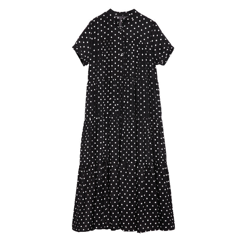 Fairy Summer Dot Print Elegant Long Dresses-Dresses-Black-One Size-Free Shipping Leatheretro