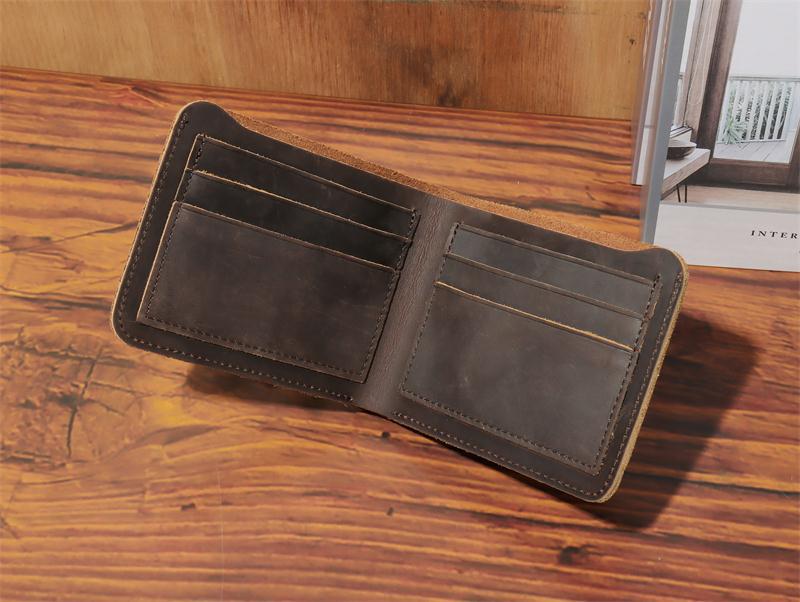 Simple Design Short Leather Wallet 3031-Leather Wallets-Coffee-Free Shipping Leatheretro
