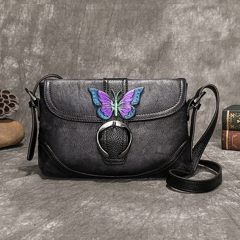Retro Vege Tanned Leather Women Handbags B241-Handbags, Wallets & Cases-Gray-Free Shipping Leatheretro