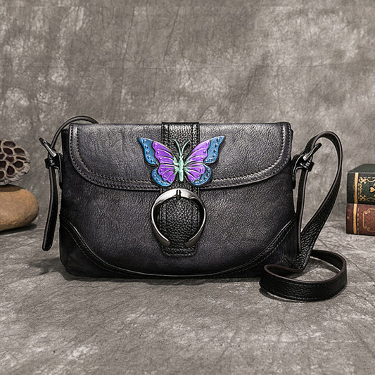 Retro Vege Tanned Leather Women Handbags B241-Handbags, Wallets & Cases-Gray-Free Shipping Leatheretro