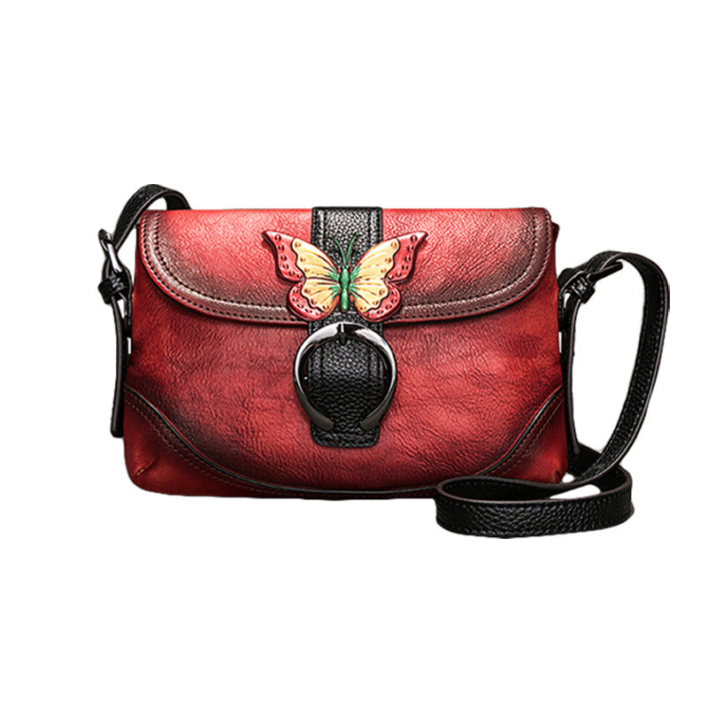 Retro Vege Tanned Leather Women Handbags B241-Handbags, Wallets & Cases-Red-Free Shipping Leatheretro