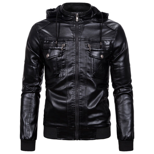 Winter Warm Jackets Coats for Men-Motorcycle Jackets-Brown-S-Free Shipping Leatheretro