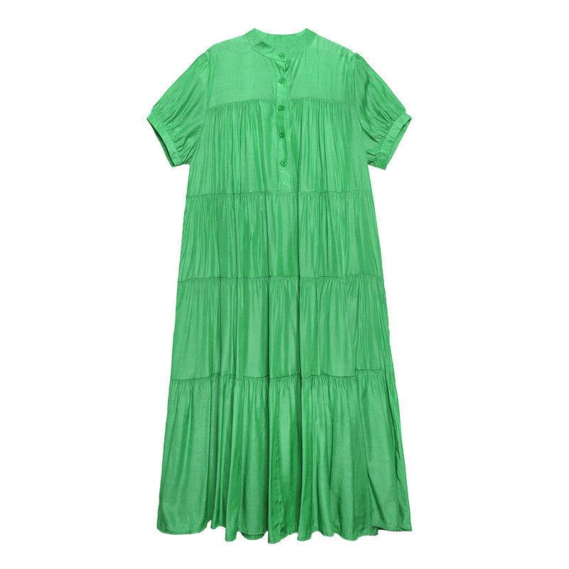 Summer Plus Sizes Women Long Cozy Dresses-Dresses-Green-One Size-Free Shipping Leatheretro