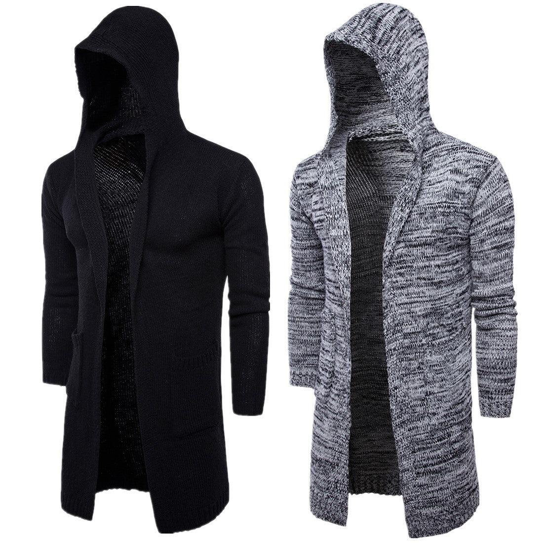 Fall Knitting Cardigan Coats for Men-Shirts & Tops-Grey-M-Free Shipping Leatheretro