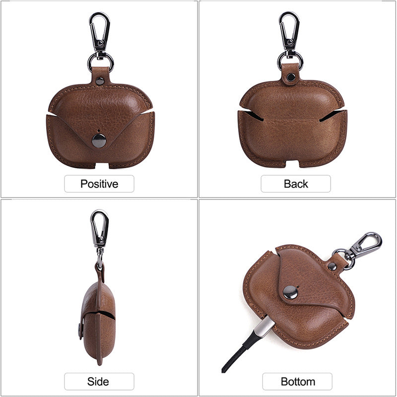 Vintage Leather Airpods Pro Protect Case J089-Leather Cases-Coffee-Free Shipping Leatheretro