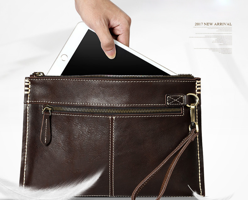 Men's Ultra Thin Leather Briefase Bag 8067-Leather bags for men-Brown-Free Shipping Leatheretro