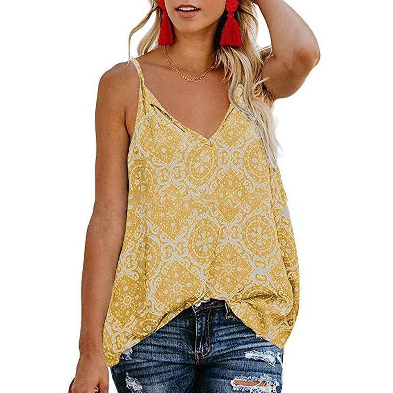 Print V-neck Women Summer Crop Tops-Crop Tops-Red-S-Free Shipping Leatheretro