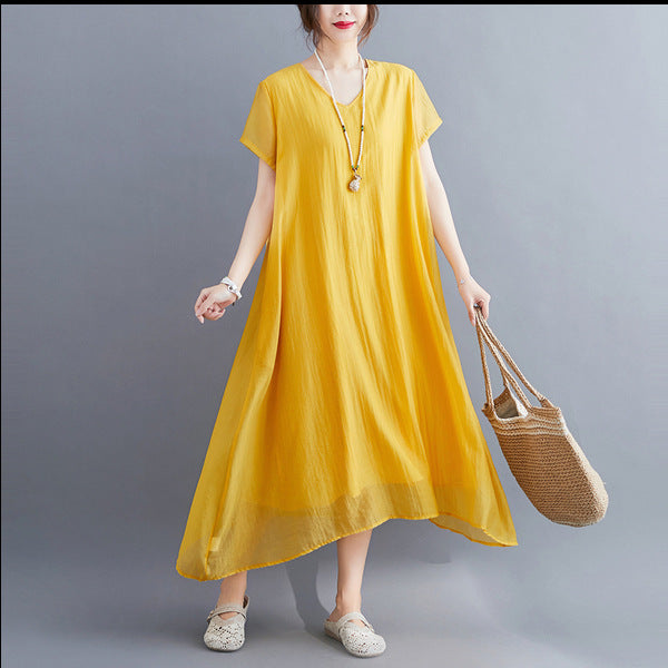 Cozy Summer Plus Sizes Women Dresses-Dresses-White-M-Free Shipping Leatheretro