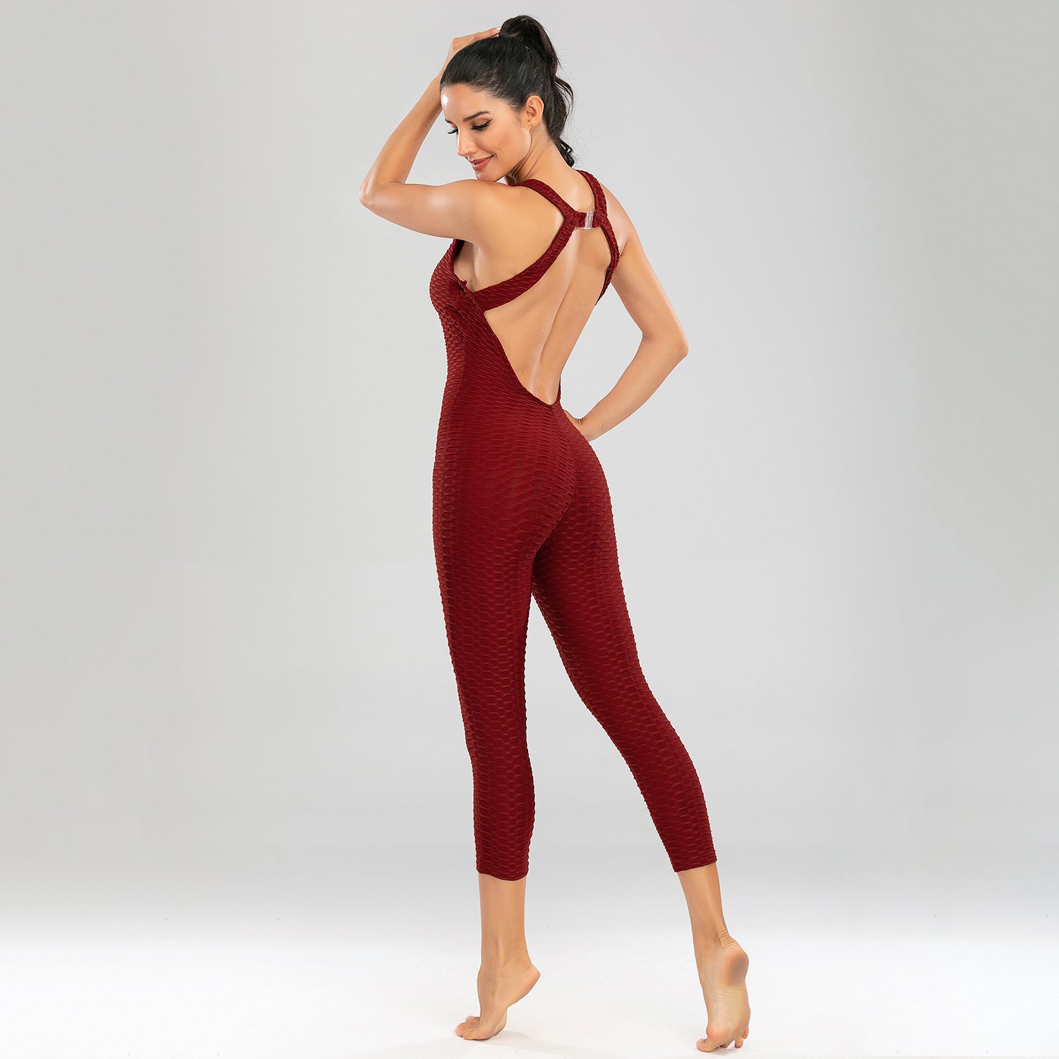 Sexy Elastic Exercising Yoga Jumpsuits for Women-Activewear-Purple-S-Free Shipping Leatheretro