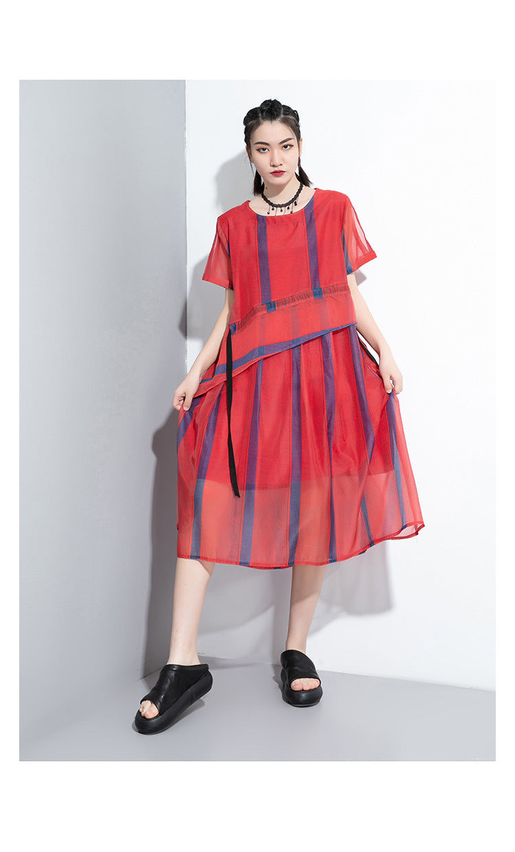 Elegant Summer Plus Sizes Irregular Long Dresses-Dresses-Red-One Size-Free Shipping Leatheretro
