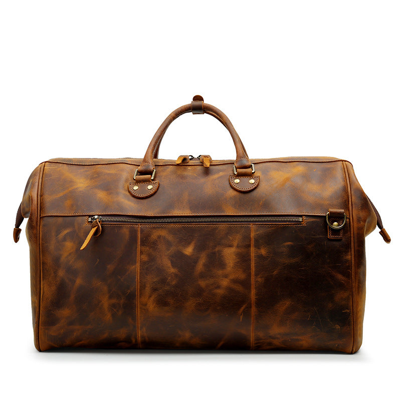 Vintage Leather Duffle Bag D-8096-Leather Duffle Bags-Crazy Horse Brown-Free Shipping Leatheretro