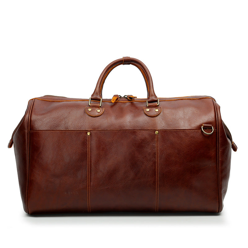 Vintage Leather Duffle Bag D-8096-Leather Duffle Bags-Crazy Horse Brown-Free Shipping Leatheretro