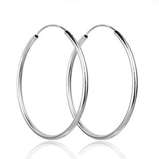 Sterling Silver Hoop Earrings for Women-Earrings-4.5cm-Free Shipping Leatheretro