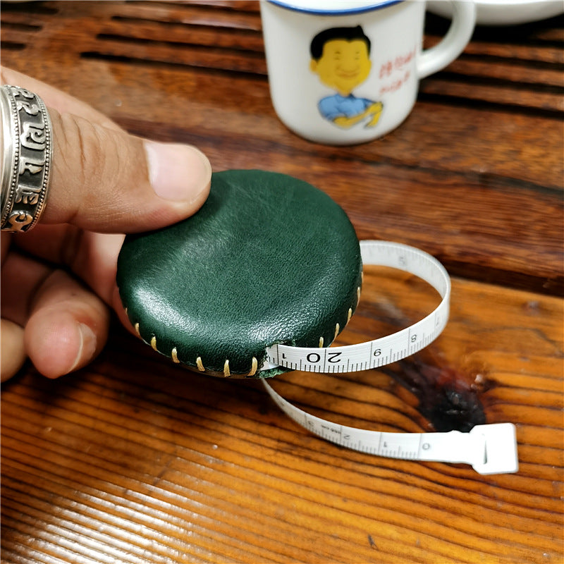 Portable Vegetable Tanned 1.5m Leather Tape Measures1018-Tape Measures-Red-1.5m-Free Shipping Leatheretro