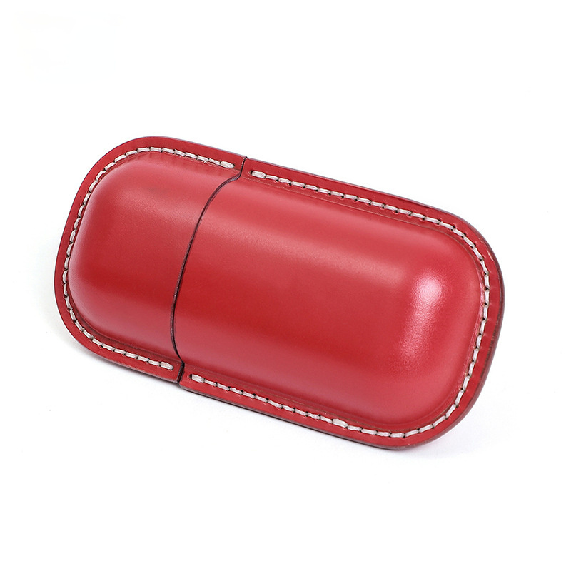 Vintage Handmade Leather Glass Cases J103-Leather Cases-Red Brwon-Free Shipping Leatheretro