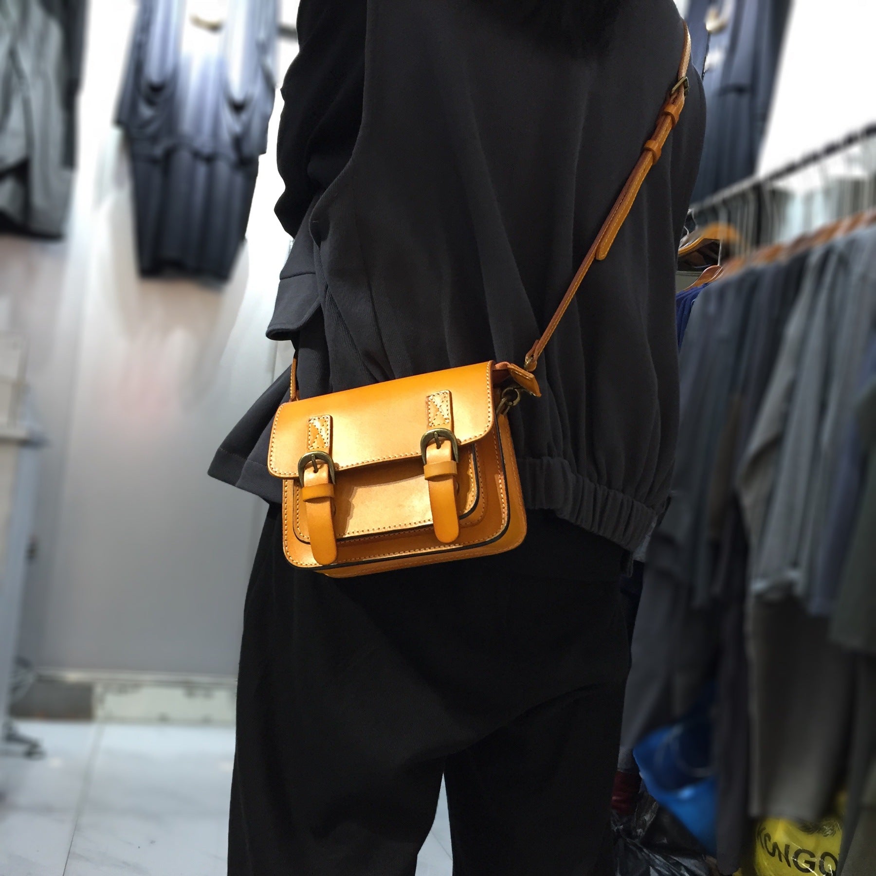 Handmade Leather Cambridge Shoulder Bag for Women-Handbags-Yellow-Free Shipping Leatheretro