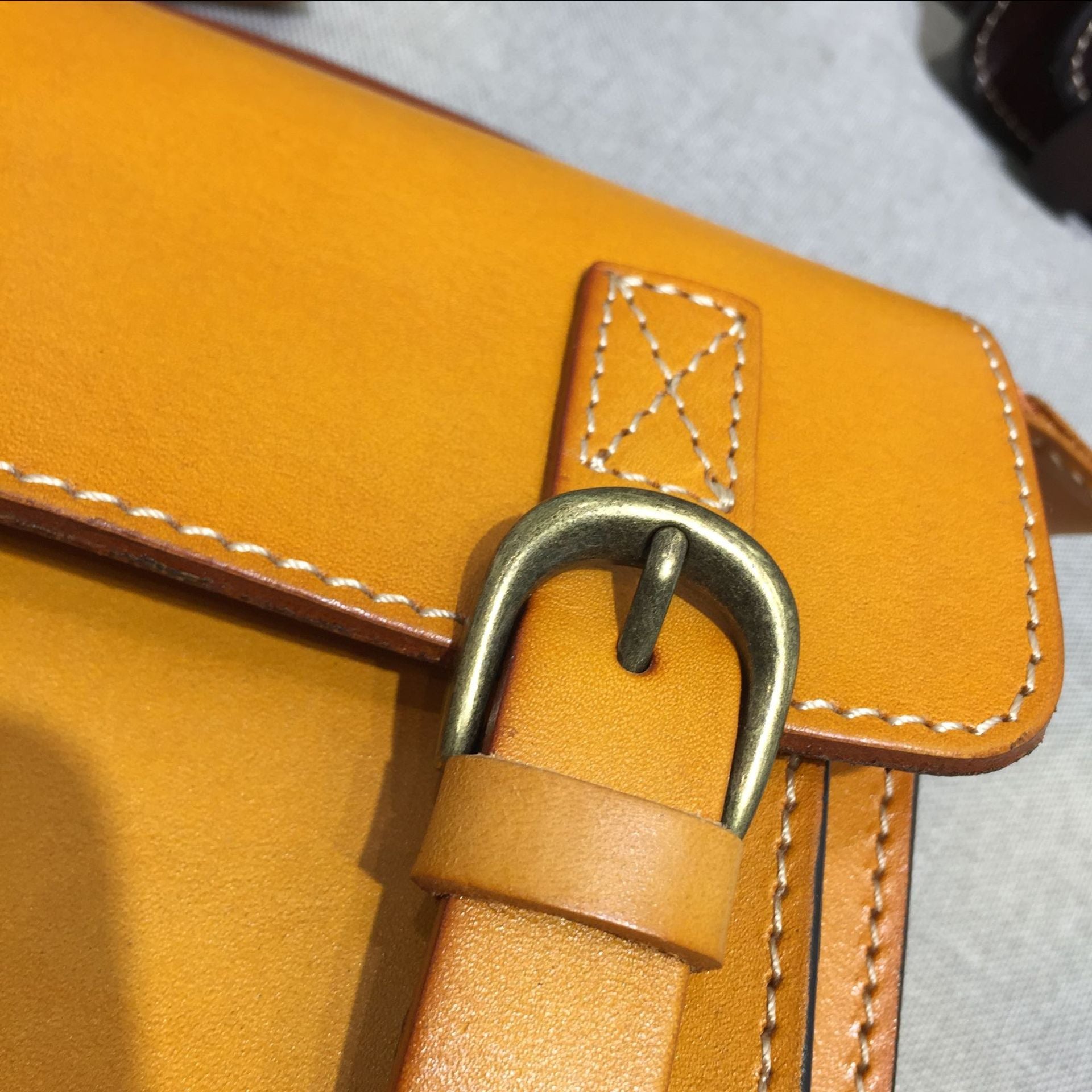 Handmade Leather Cambridge Shoulder Bag for Women-Handbags-Yellow-Free Shipping Leatheretro