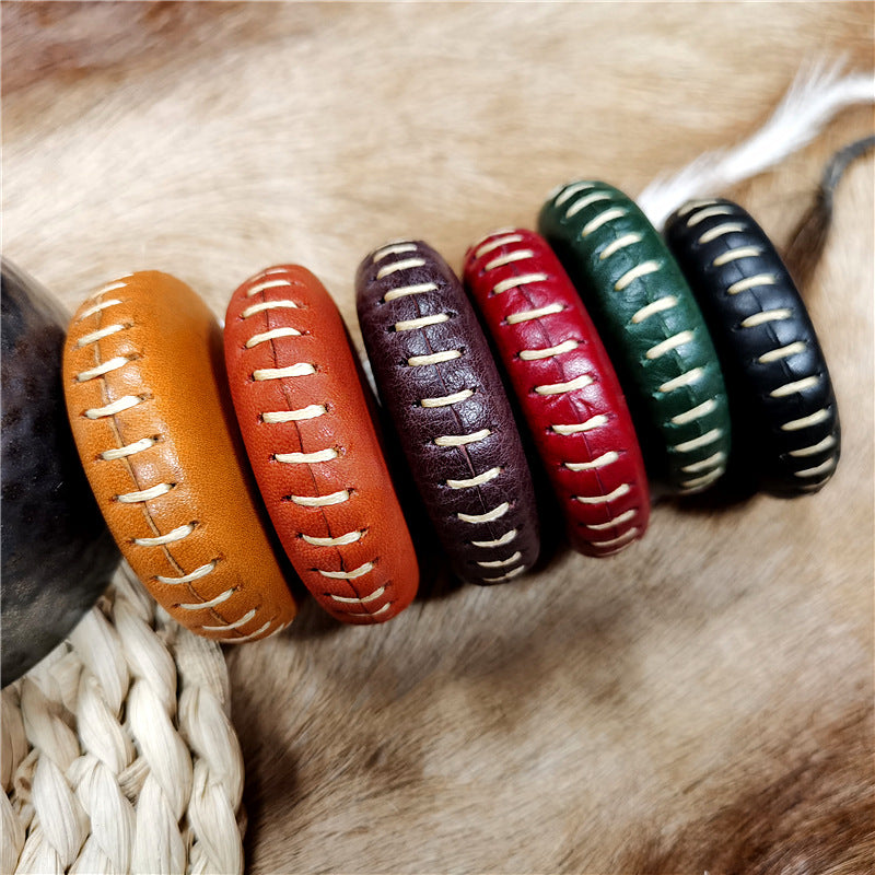 Portable Vegetable Tanned 1.5m Leather Tape Measures1018-Tape Measures-Red-1.5m-Free Shipping Leatheretro