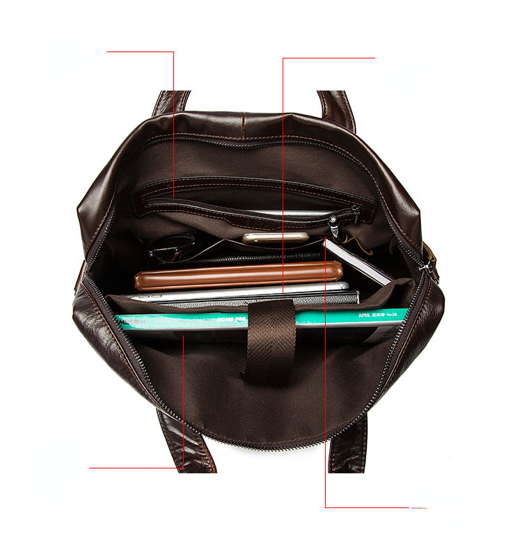 Retro Leather Business Briefcase for Men 9005-Briefcases-Black-Free Shipping Leatheretro