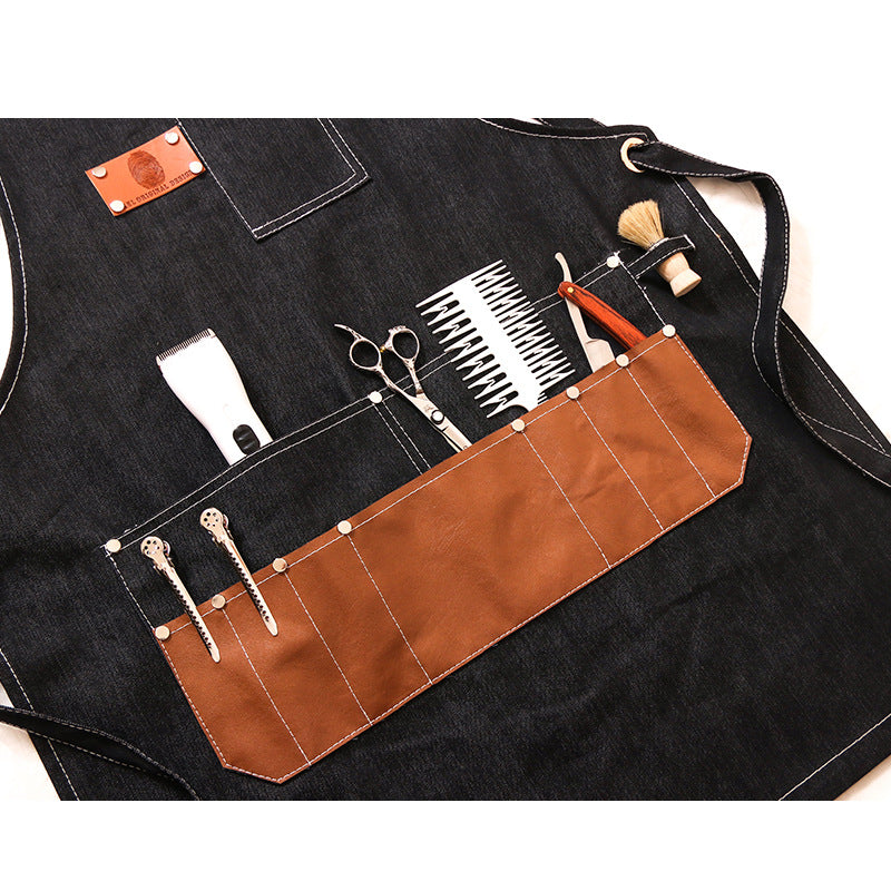 Black Heavy Duty Canvas Work Aprons P245-Canvas Apron-Black-Free Shipping Leatheretro