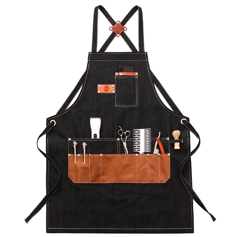 Black Heavy Duty Canvas Work Aprons P245-Canvas Apron-Black-Free Shipping Leatheretro