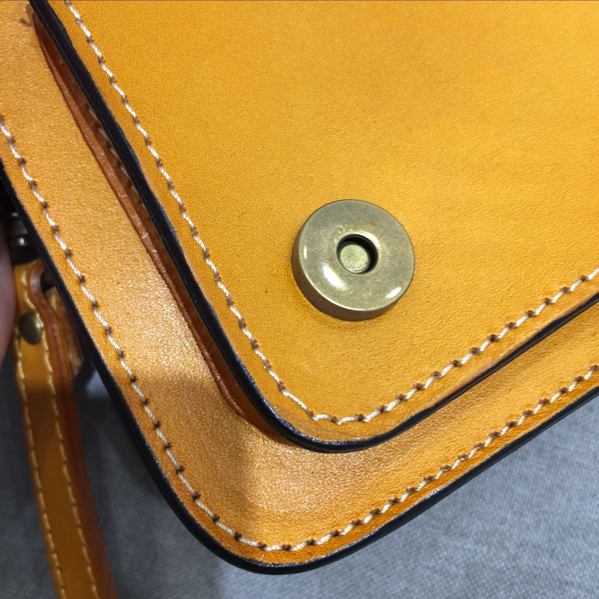 Handmade Leather Cambridge Shoulder Bag for Women-Handbags-Yellow-Free Shipping Leatheretro