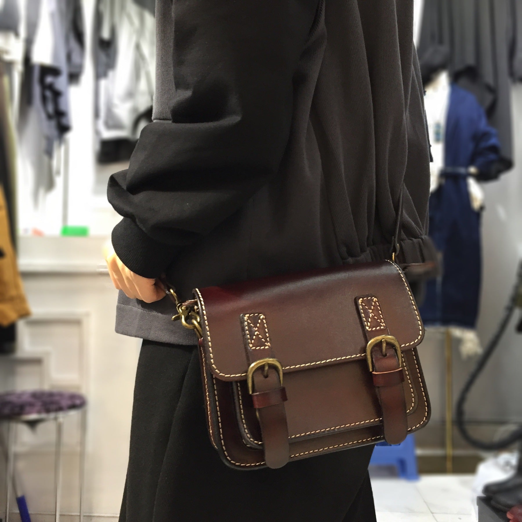 Handmade Leather Cambridge Shoulder Bag for Women-Handbags-Yellow-Free Shipping Leatheretro