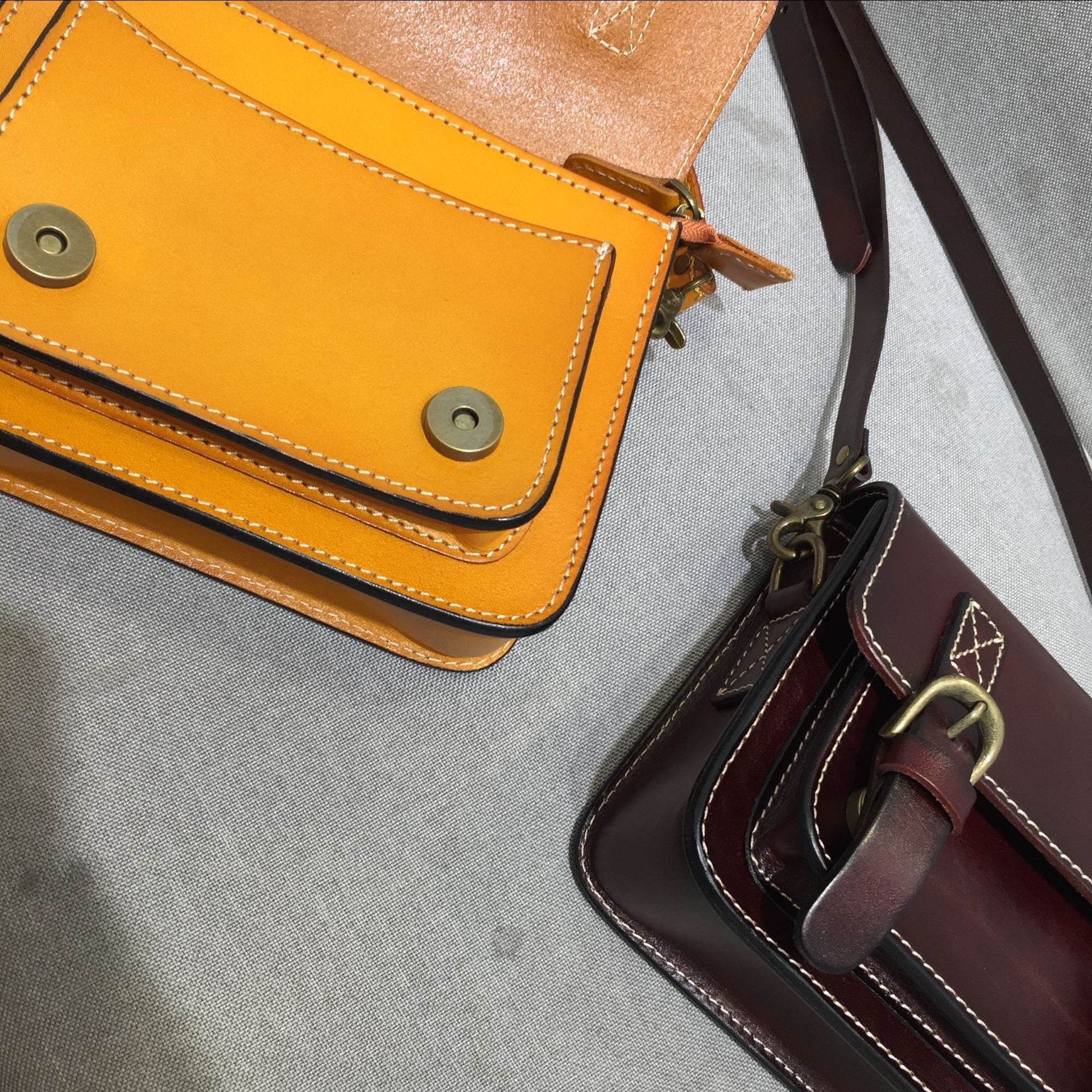 Handmade Leather Cambridge Shoulder Bag for Women-Handbags-Yellow-Free Shipping Leatheretro