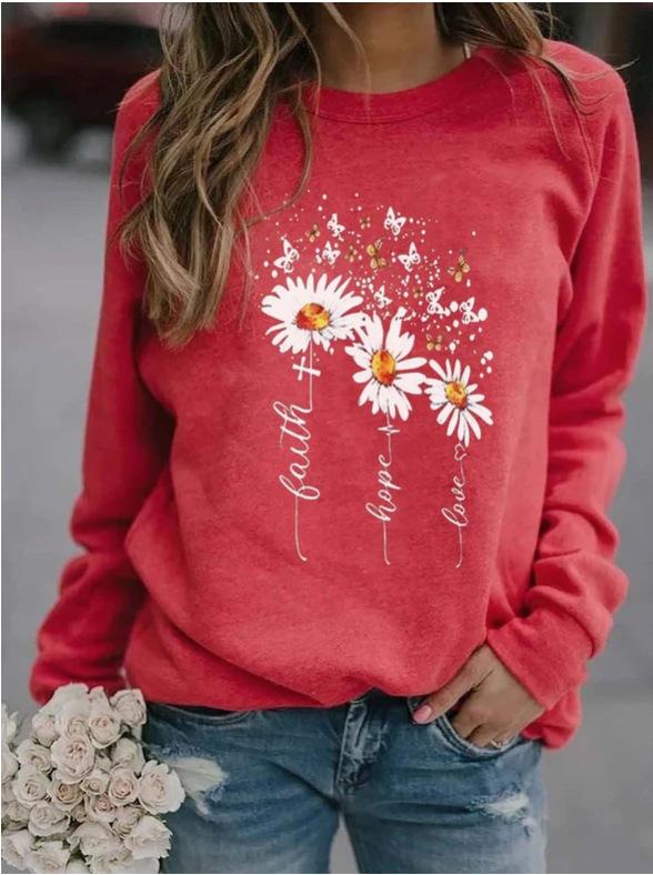 Fall Round Neck Leisure Loose Sweaters-Sweater&Hoodies-Red-S-Free Shipping Leatheretro