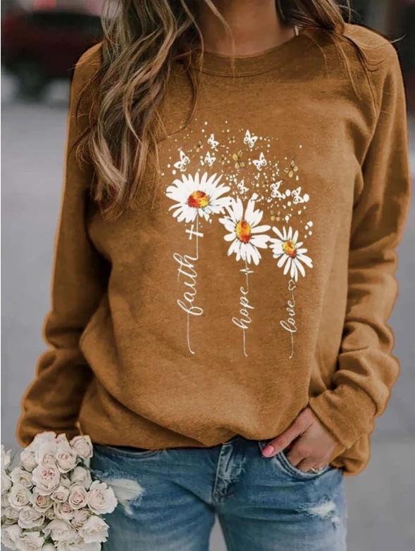 Fall Round Neck Leisure Loose Sweaters-Sweater&Hoodies-Coffee-S-Free Shipping Leatheretro