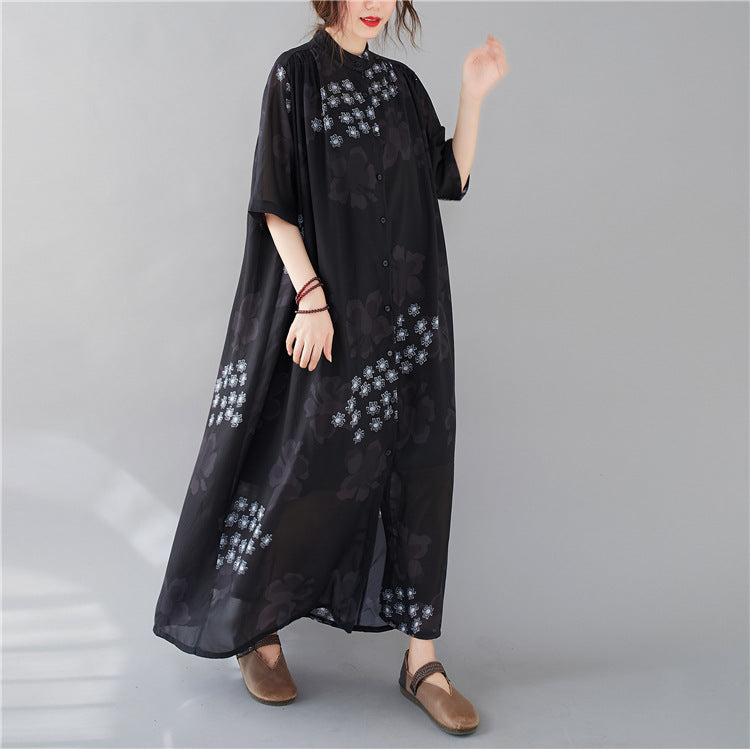 Summer Fashion Plus Sizes Chiffon Shirts Dresses-Dresses-The same as picture-One Size-Free Shipping Leatheretro