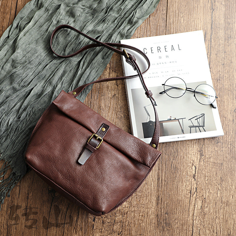 Retro Cowhide Leather Women Shoulder Handbags 7153-Handbags-Yellow-Free Shipping Leatheretro