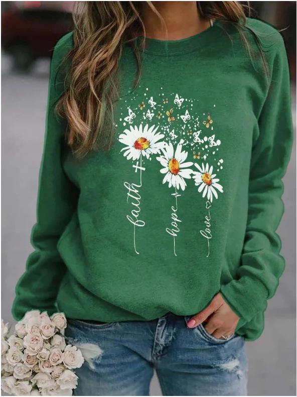 Fall Round Neck Leisure Loose Sweaters-Sweater&Hoodies-Green-S-Free Shipping Leatheretro